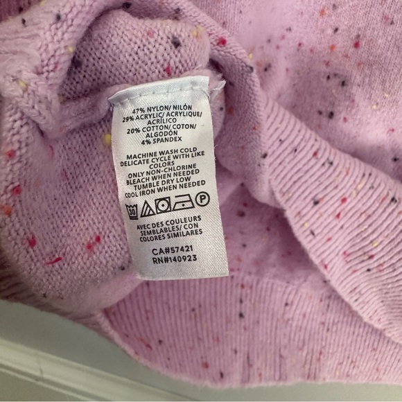 Loft Women's Light Pink Flecked Cowl Neck Sweater Size S GUC - Picture 6 of 9